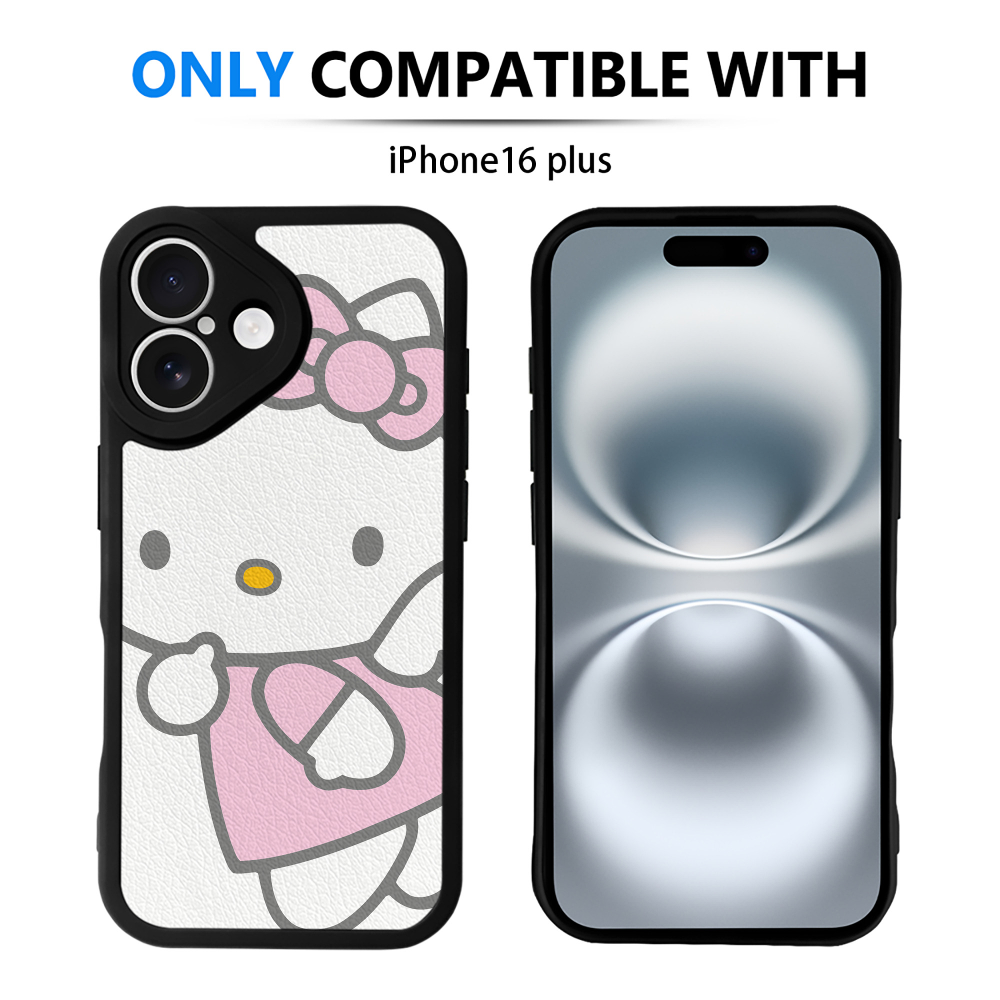 （画像用） Hello Kitty ハローキティ 【iPhone 16シリーズ対応】シリコンスマホケース（レザー調） 材質：シリコン